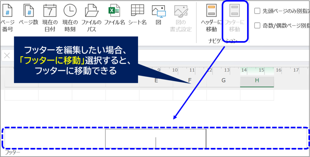 フッターに移動
