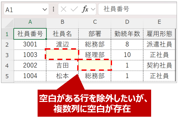 空白が複数列にまたがっている画像