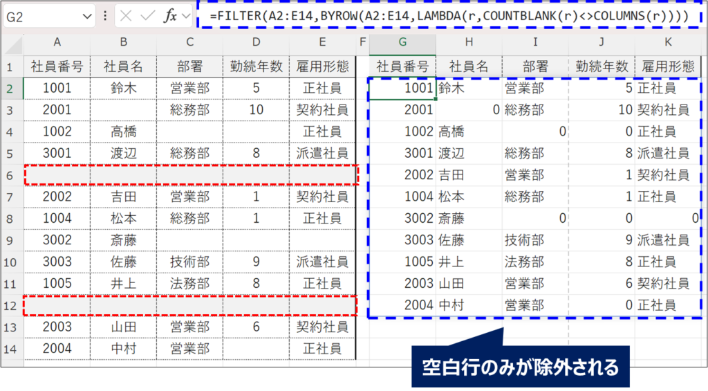数式で空白行のみを除外している画像