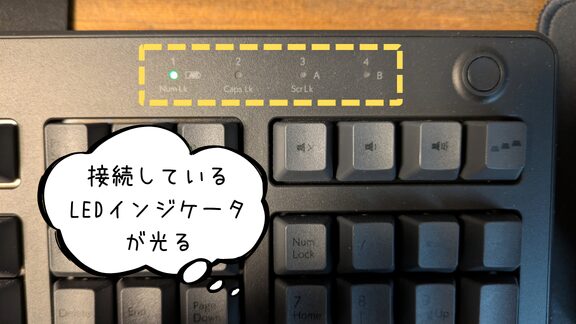 REALFORCE R3HA11 ペアリング切替 　LEDインジケータ イメージ