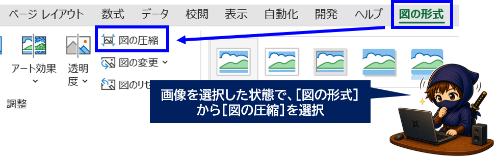 図の形式から図の圧縮